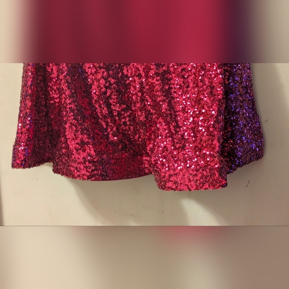 Morgan & Co. Fuchsia Sequin V-Neck Maxi Dress - Picture 4 of 8
